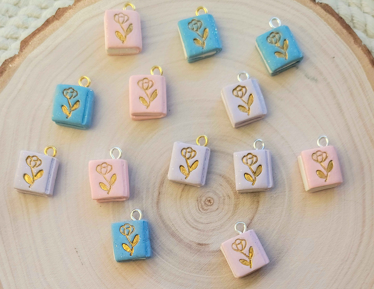 Rose Book Clay Charm