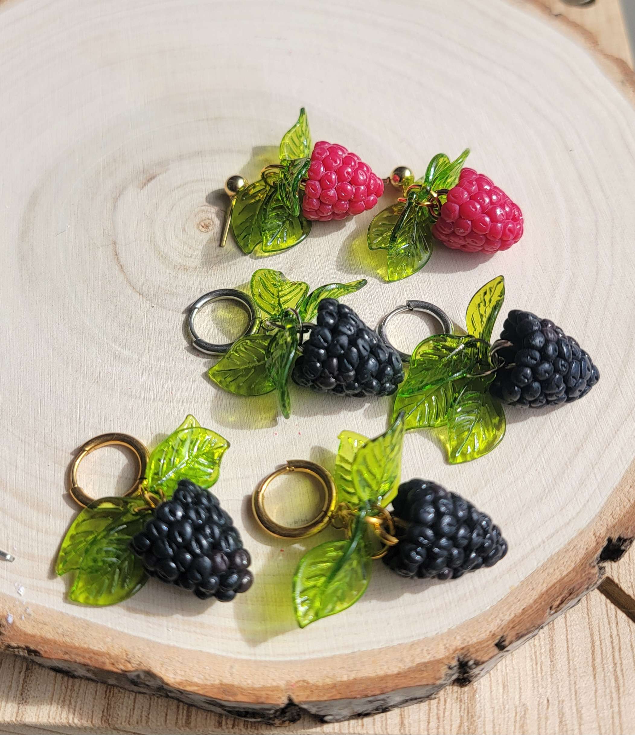 Blackberry & Raspberry Earrings