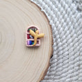 Pink and Gold Dragon Bookshelf Clay Charm
