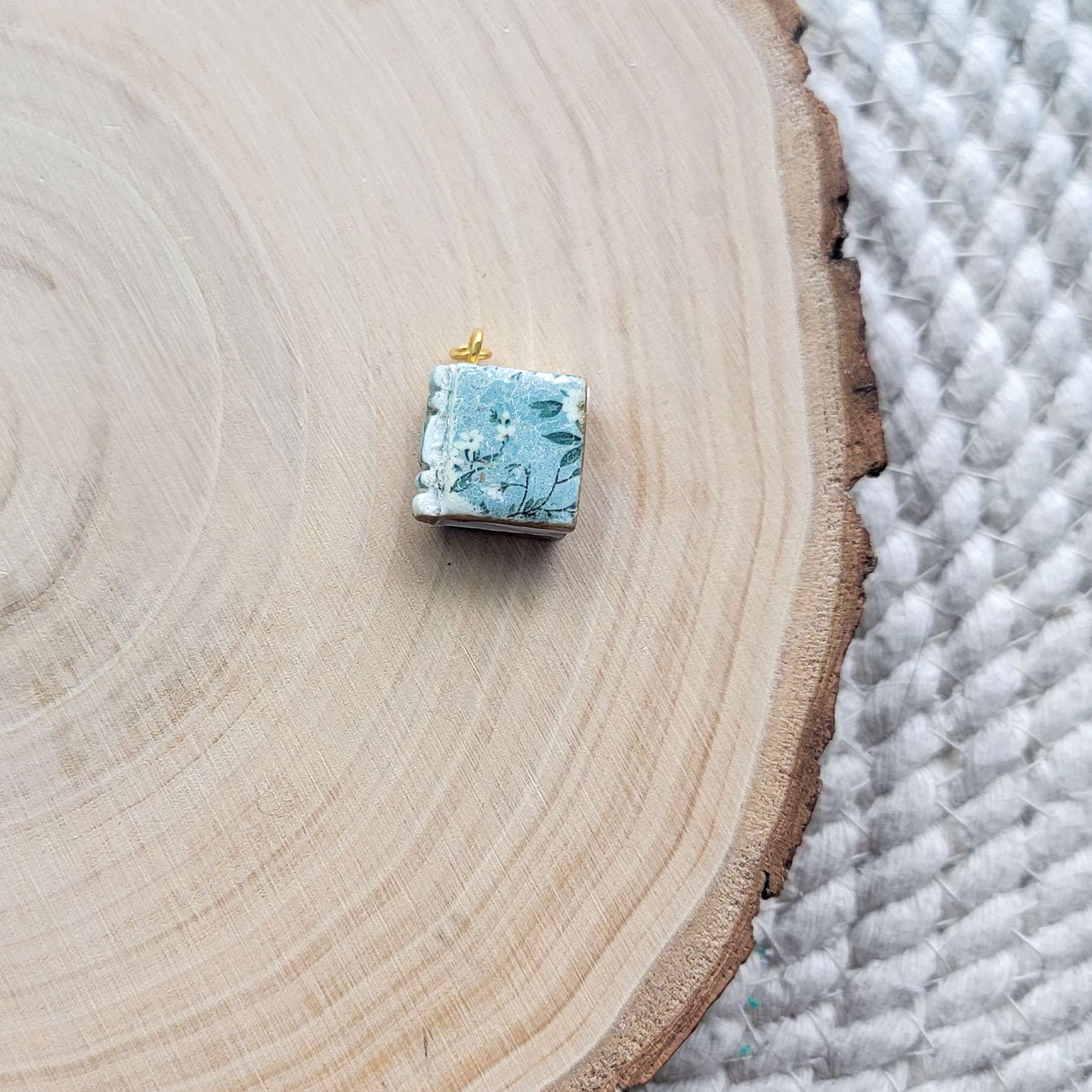 Floral Book Clay Charm