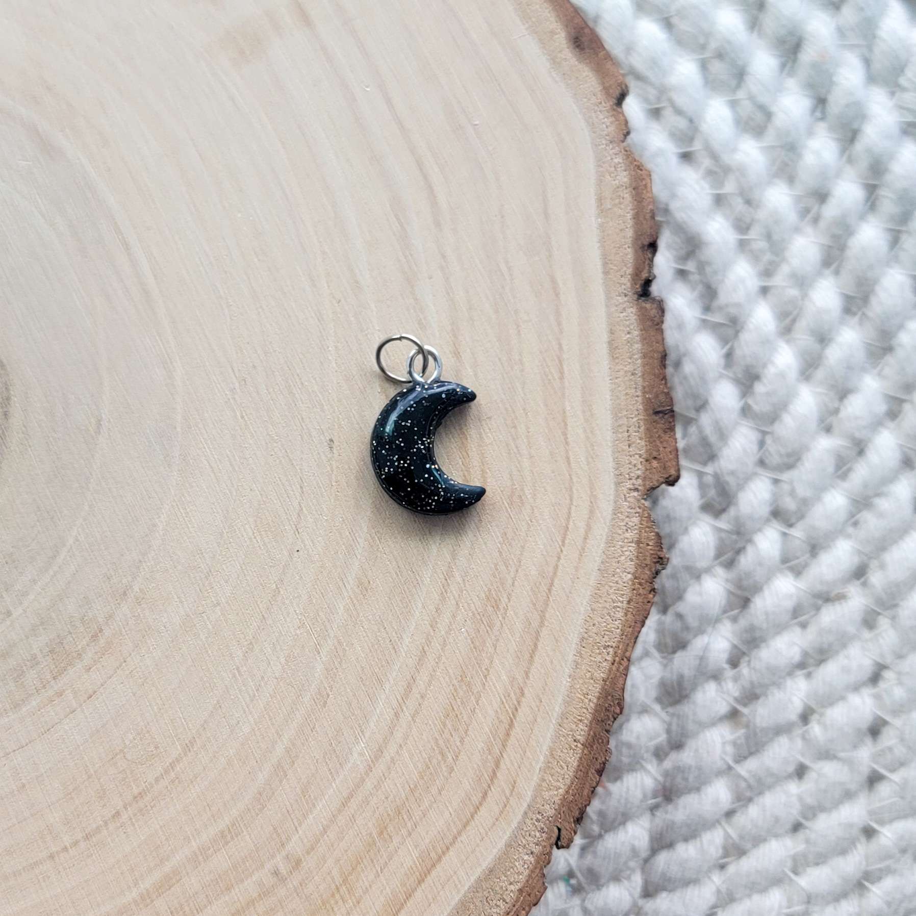Small Moon Clay Charm