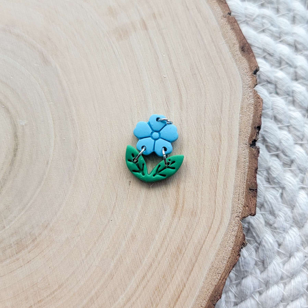 Small Flower and Leaves Clay Charm