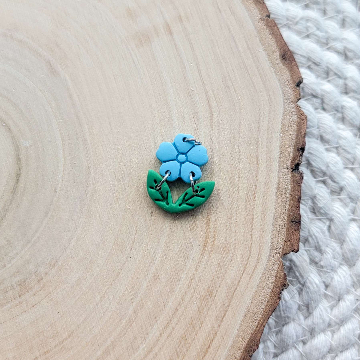 Small Flower and Leaves Clay Charm