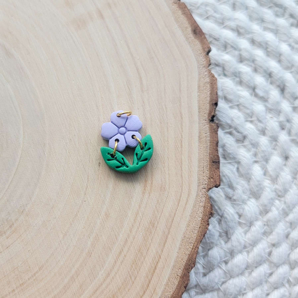 Small Flower and Leaves Clay Charm