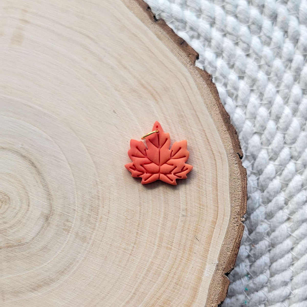 Maple Leaf Clay Charm