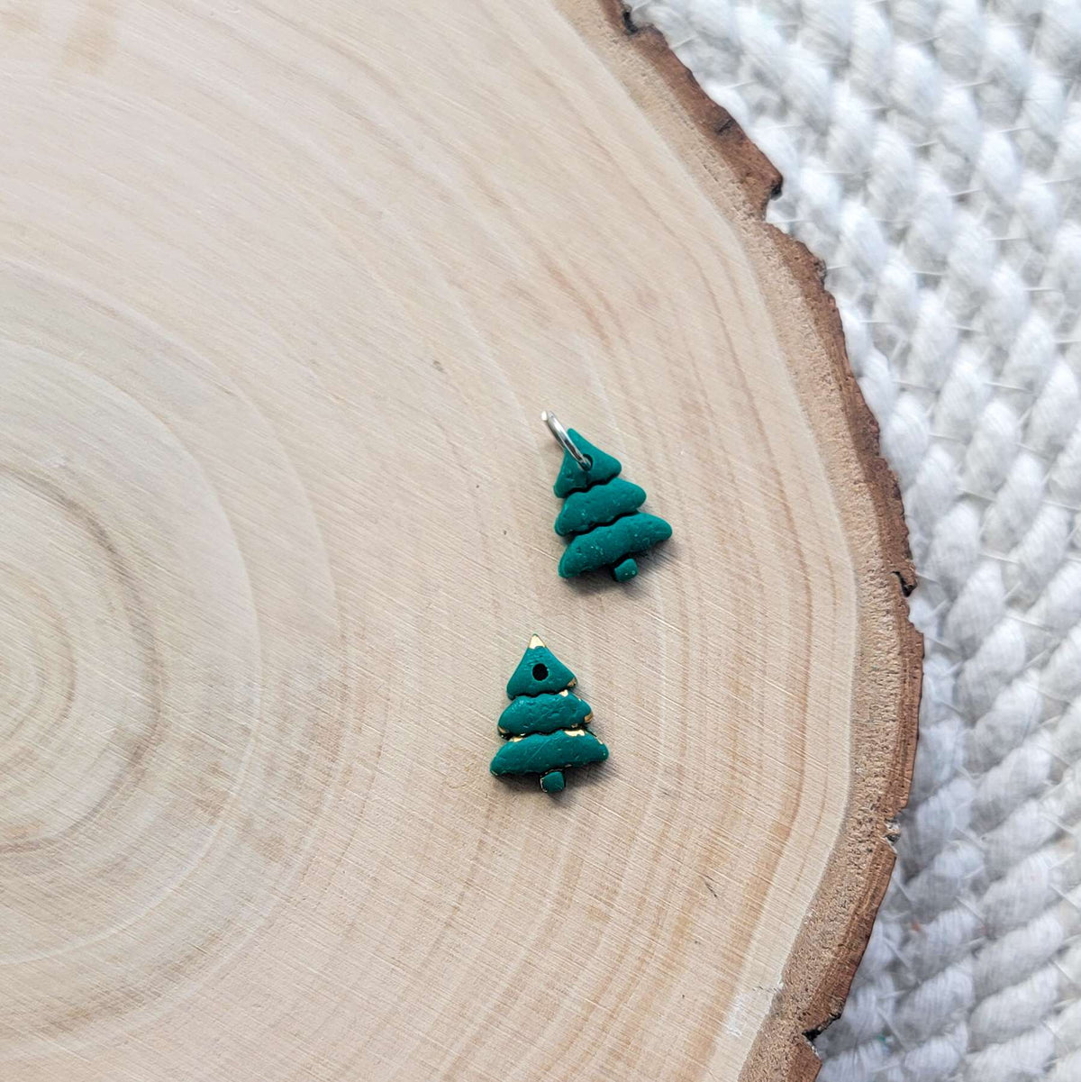 Small Green Tree Clay Charm