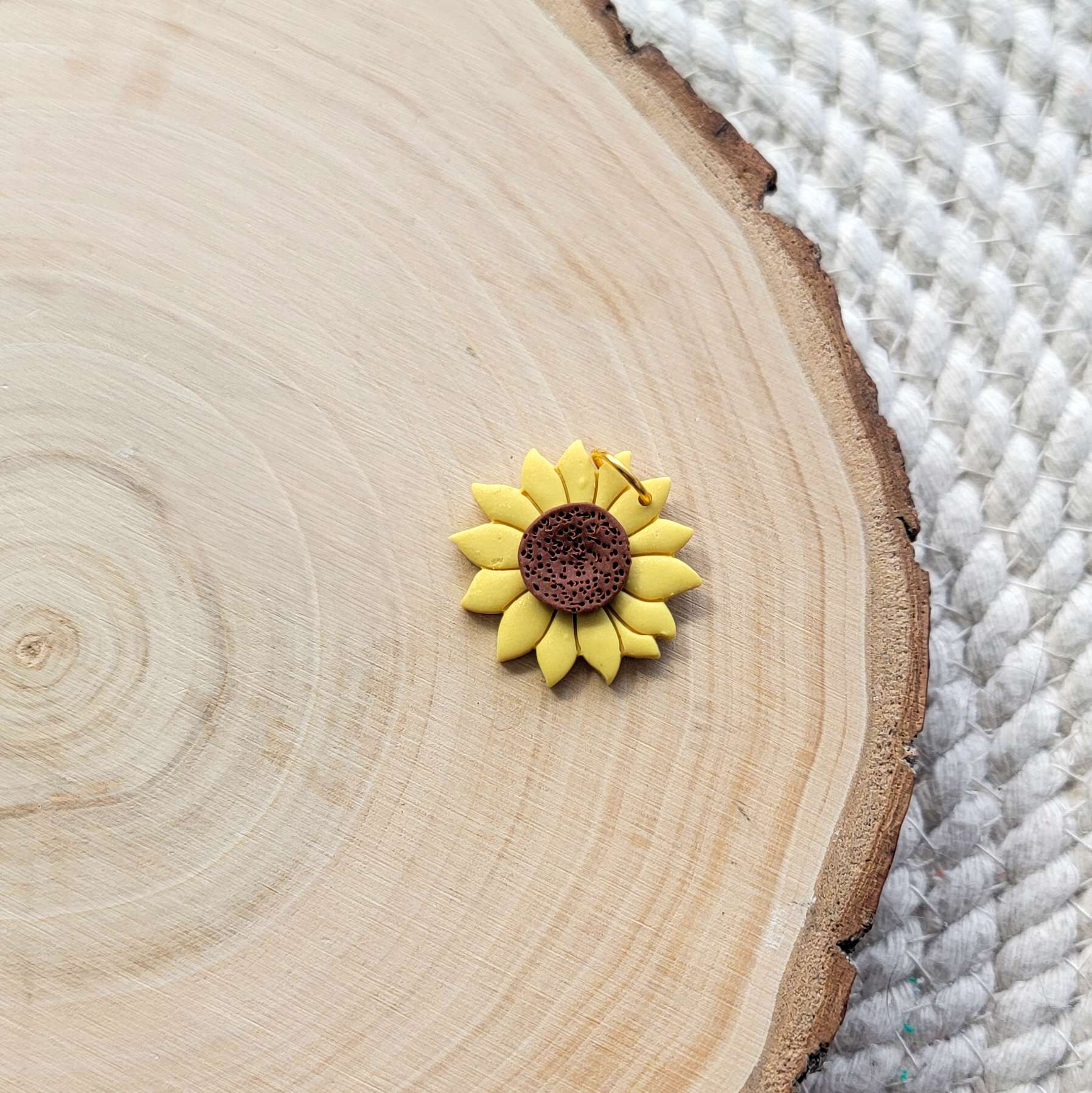Sunflower Clay Charm