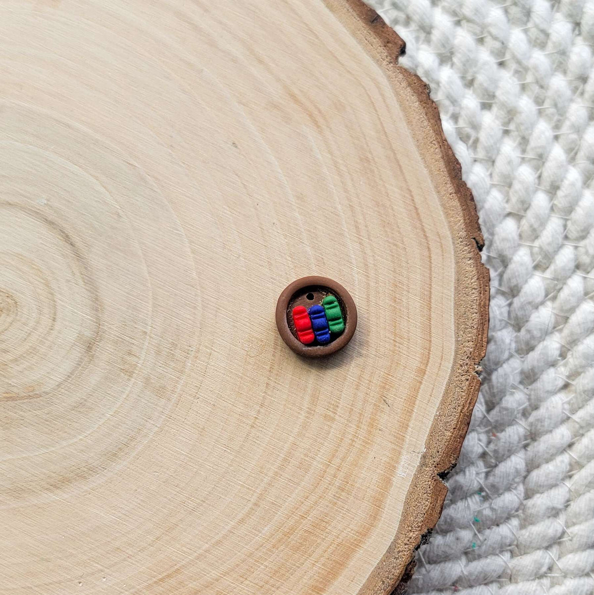 Small Round Bookshelf Clay Charm