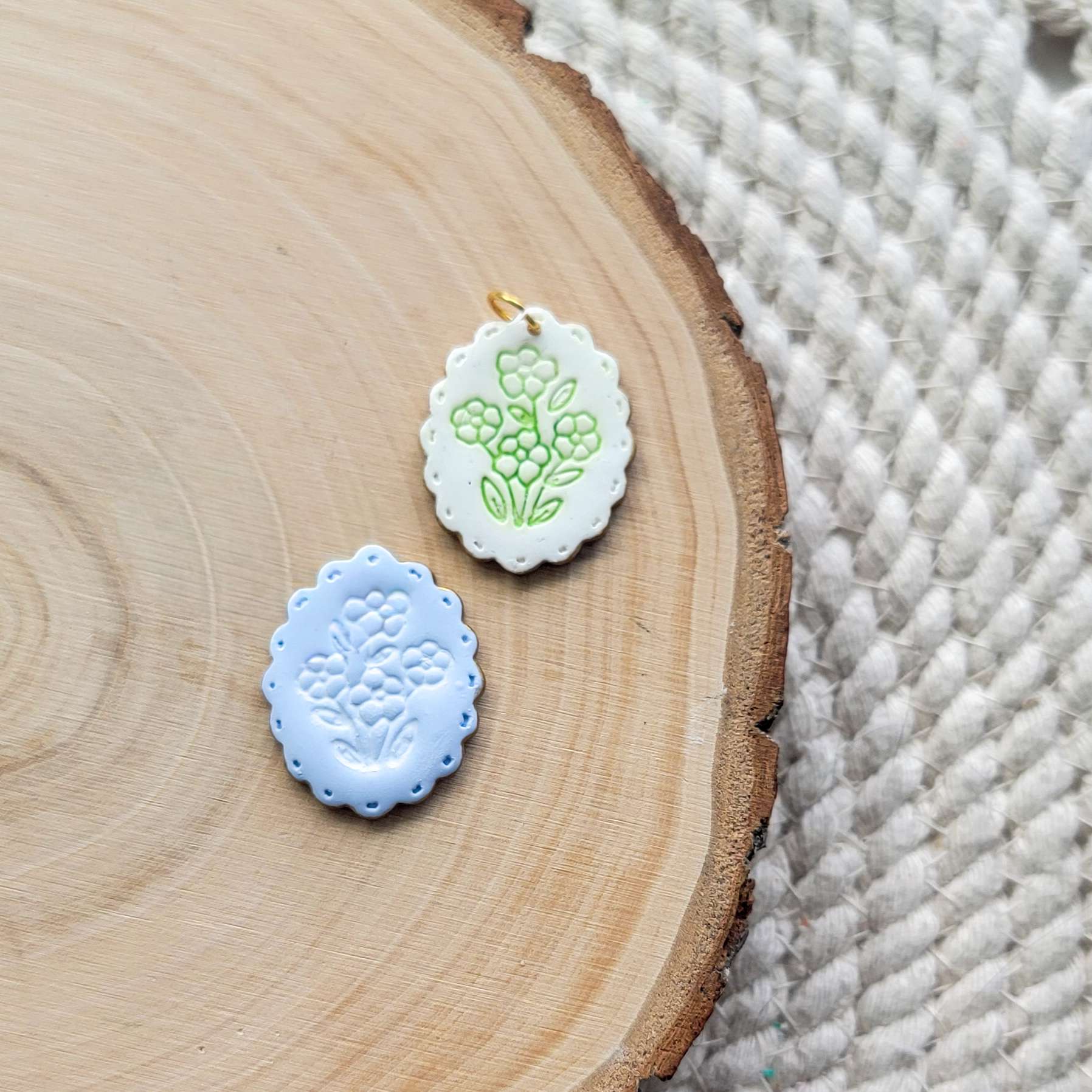 Floral Scallop Clay Charm