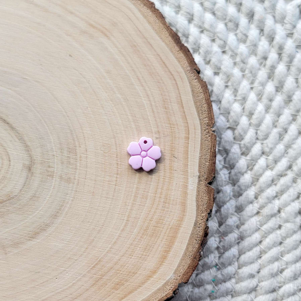 Small Pink Flower Charm