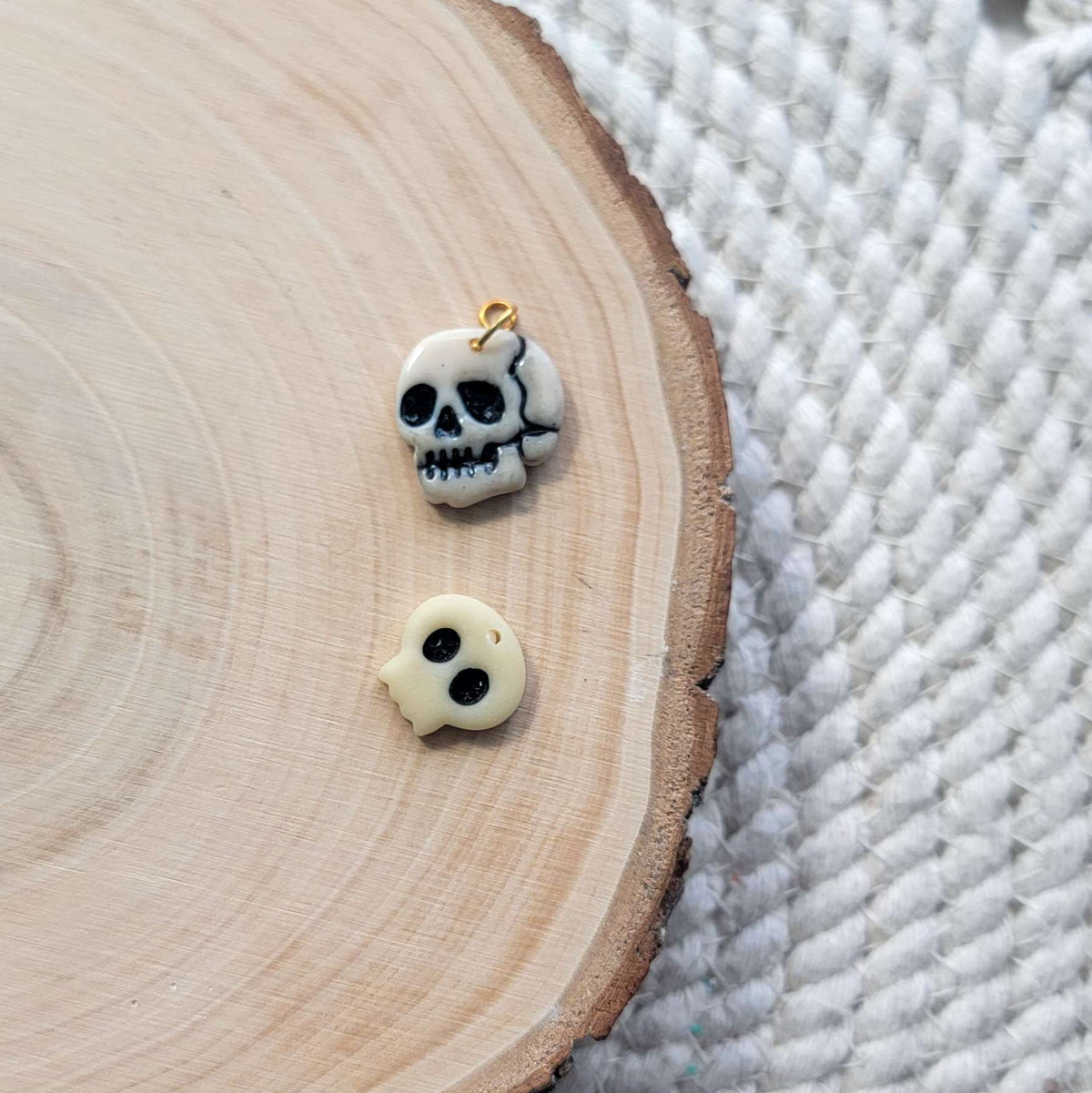 Glow in the Dark Skull Clay Charms