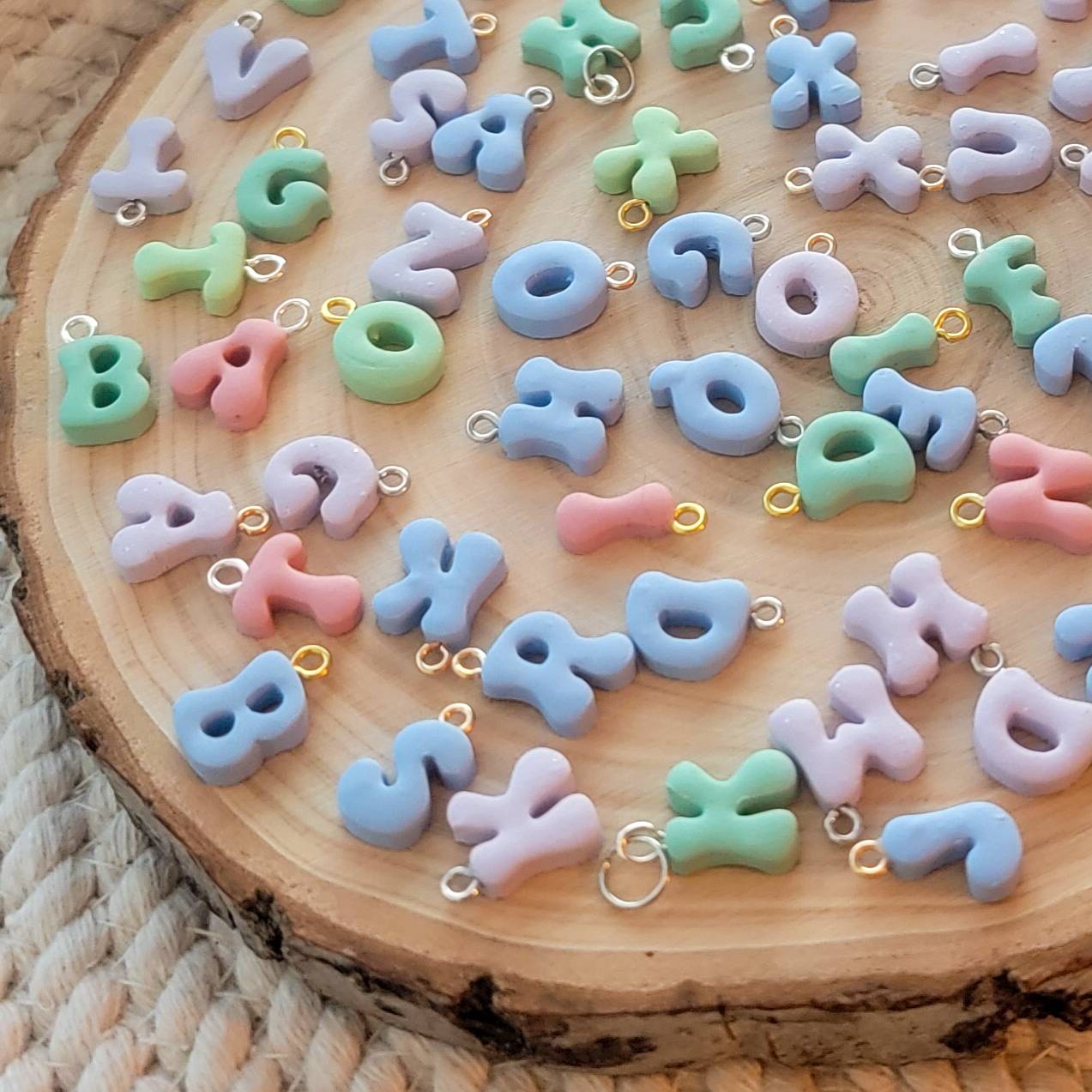 Alphabet Letter Clay Charms