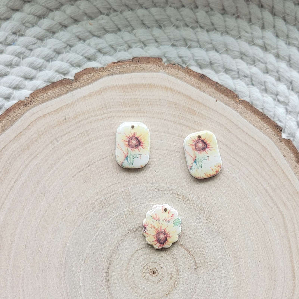 Sunflower Clay Charms