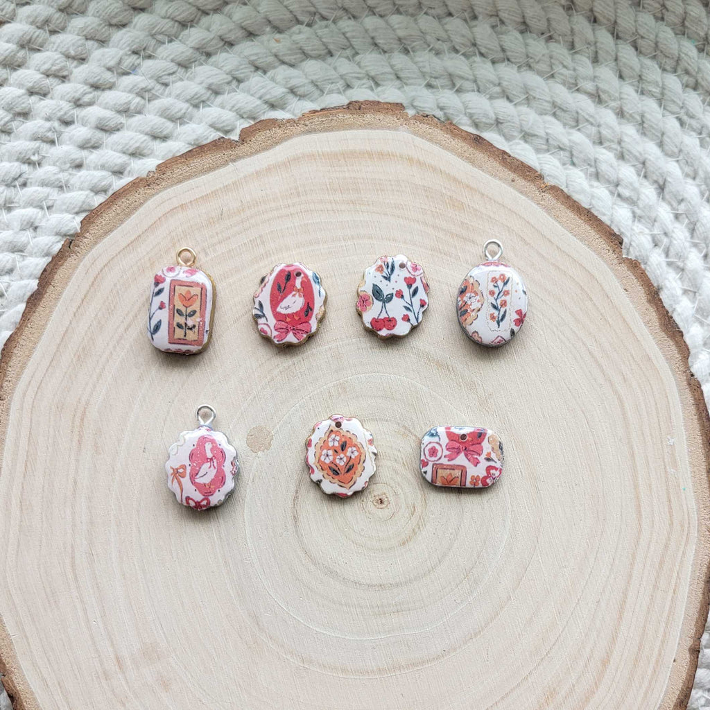 Goose & Flowers Clay Charms