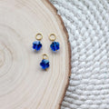Acrylic Faceted Blue Flower Bead Charms