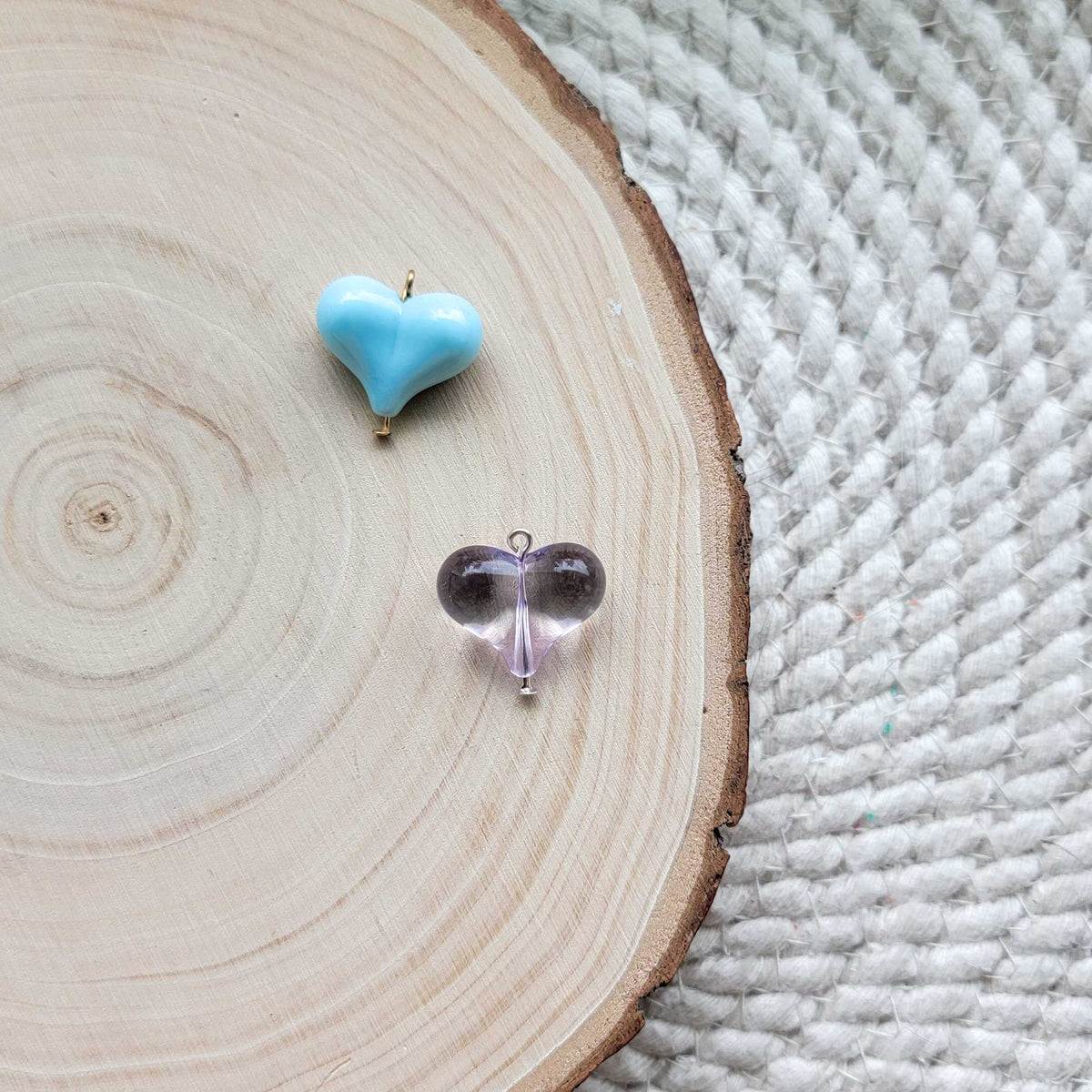Acrylic Heart Bead Charms