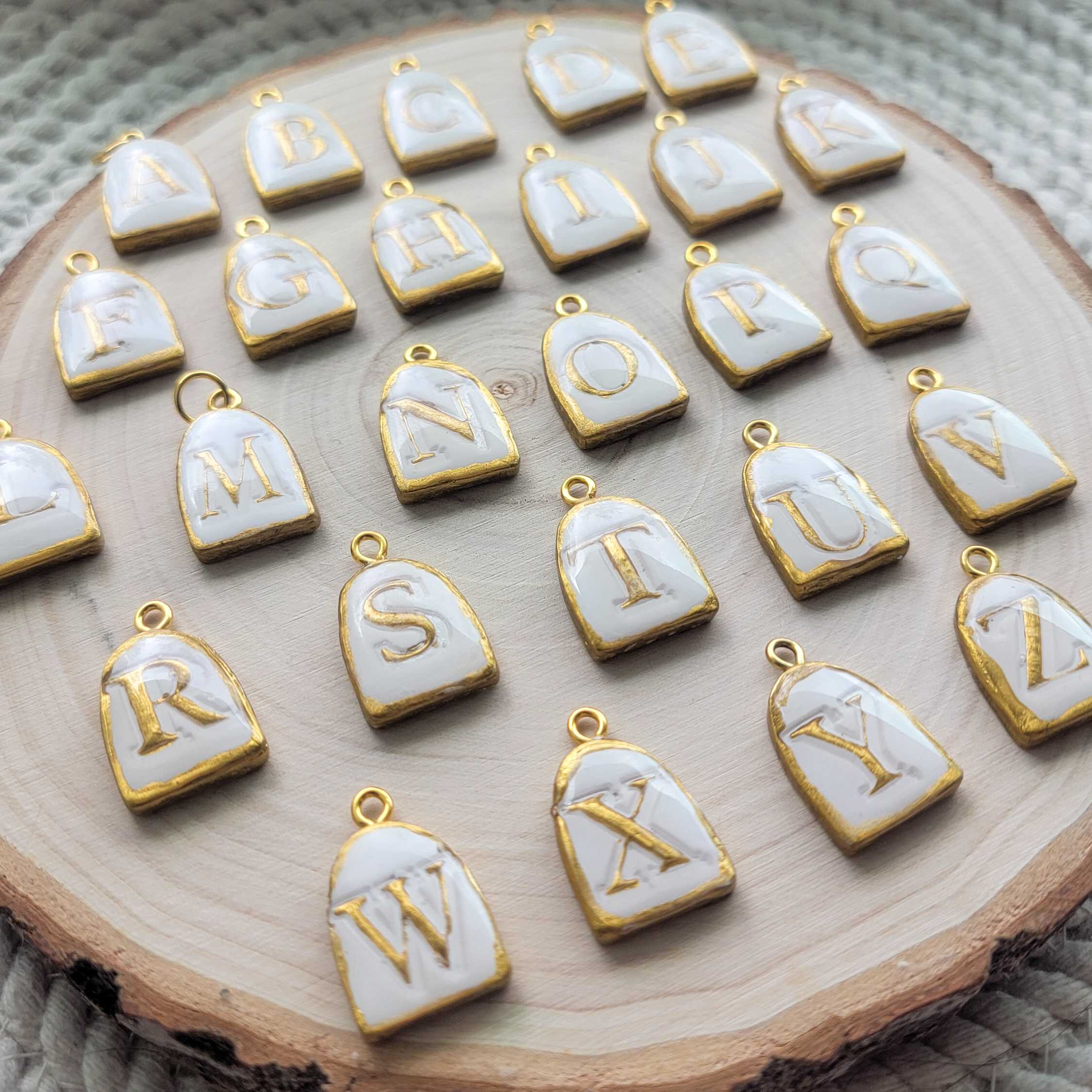 Letter Clay Charms