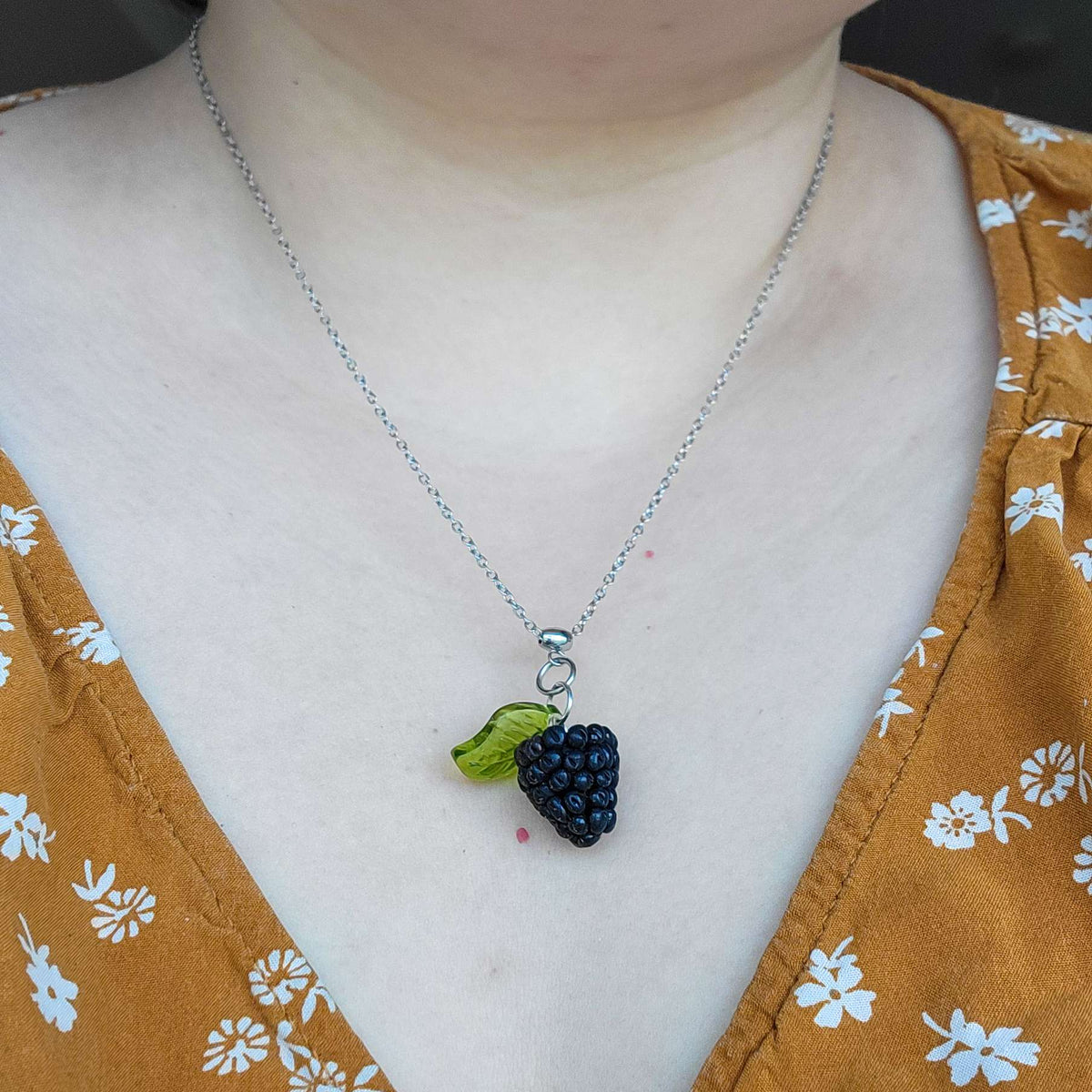 Berry Necklace on Stainless Steel Chain