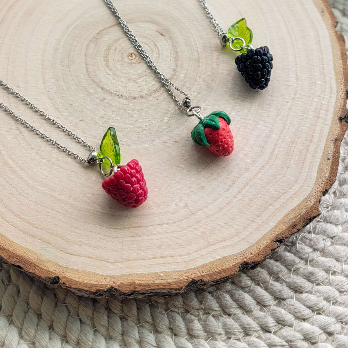 Berry Necklace on Stainless Steel Chain