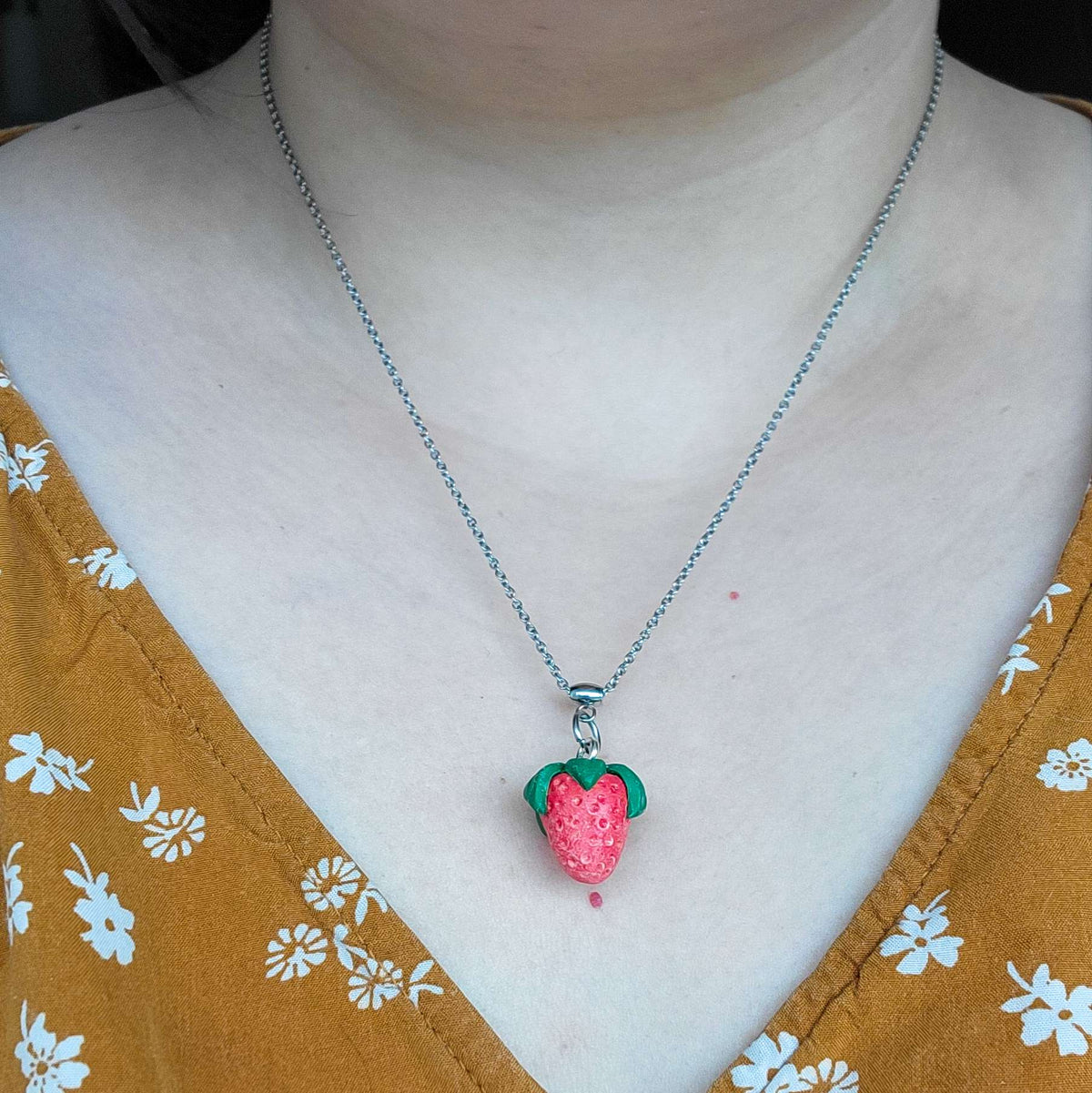 Berry Necklace on Stainless Steel Chain