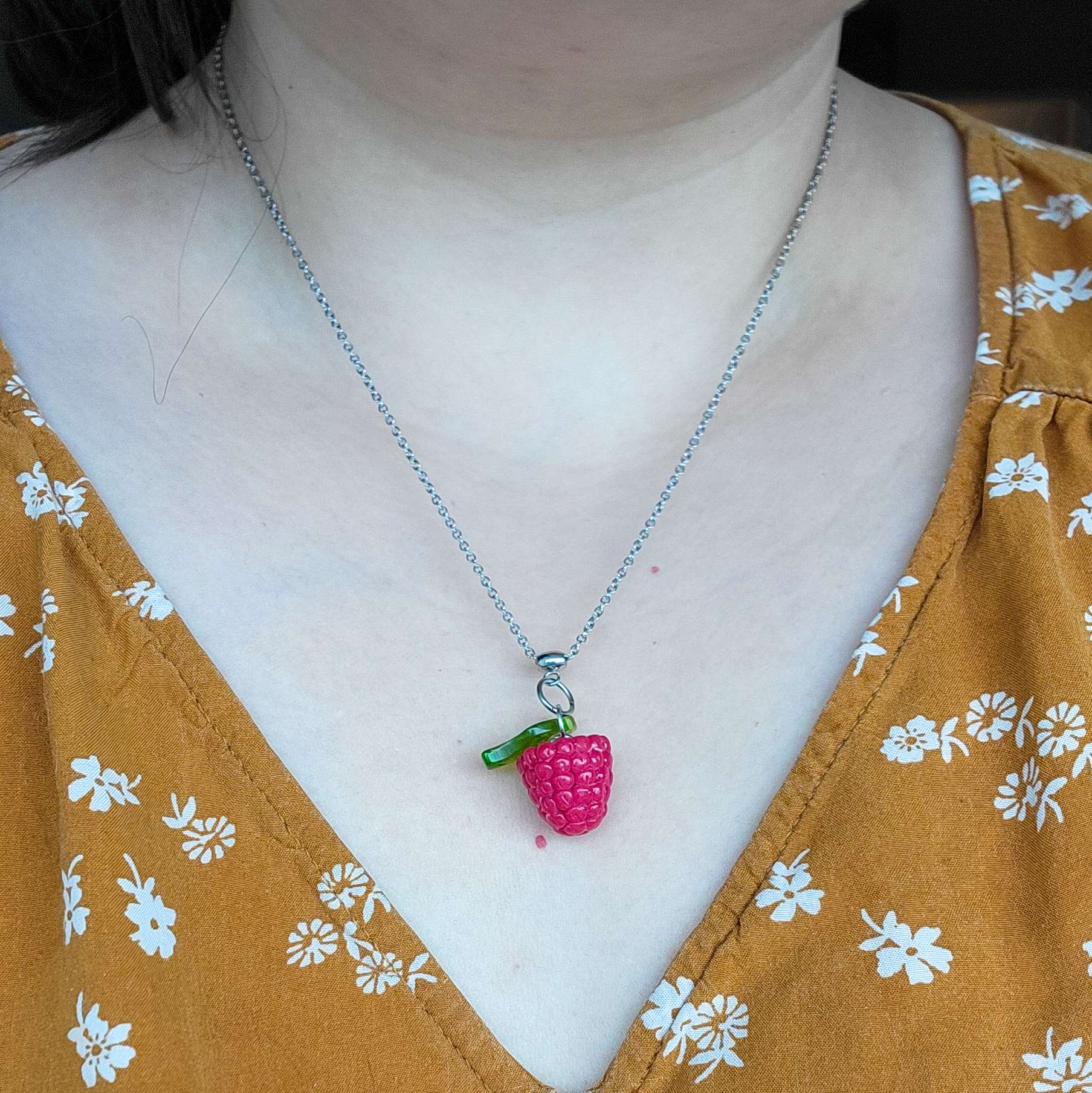 Berry Necklace on Stainless Steel Chain
