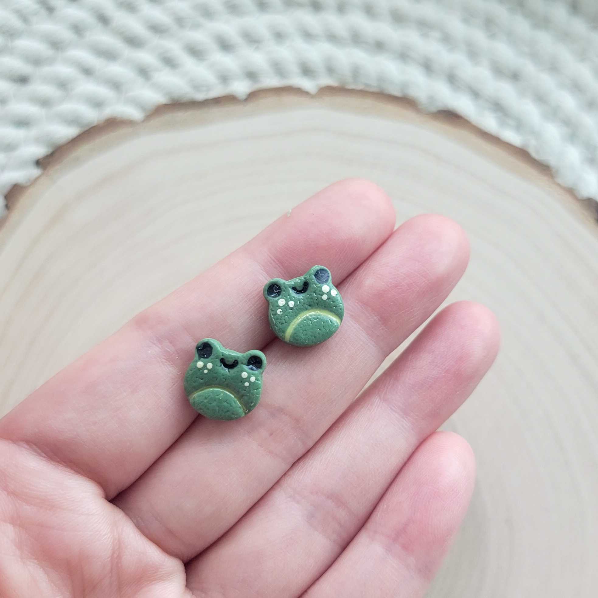 Frog Face Stud Earrings