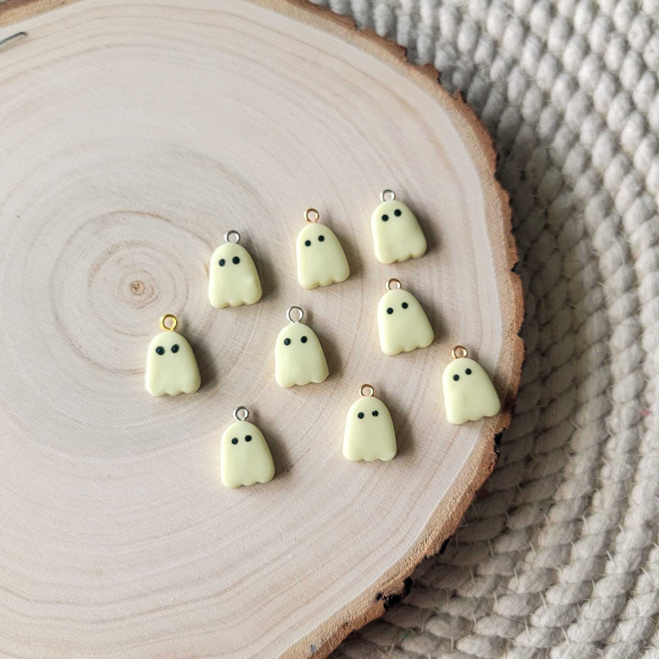 Glow in the Dark Ghost Clay Charm