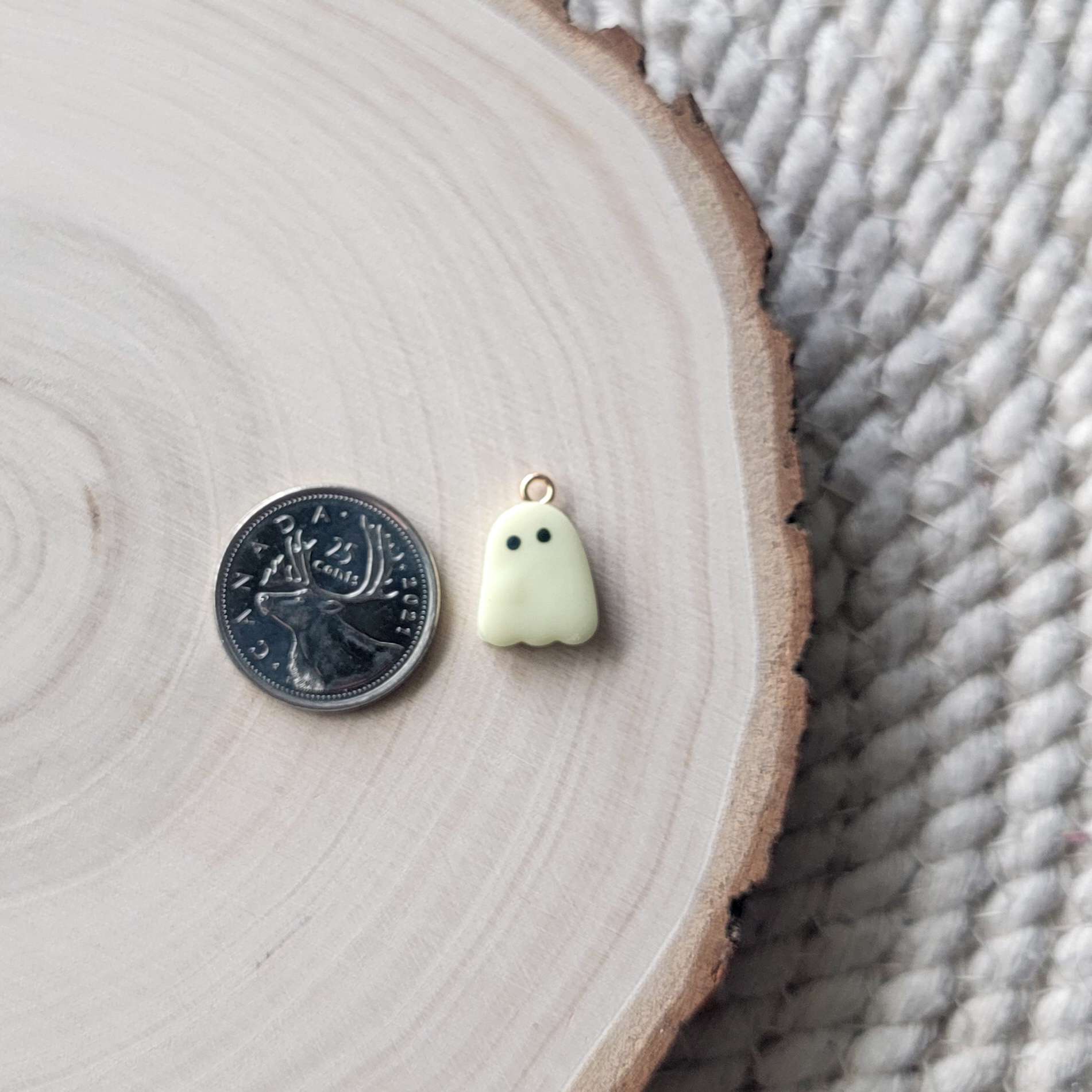 Glow in the Dark Ghost Clay Charm