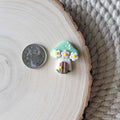 Green Mushroom Fairy House Clay Charm
