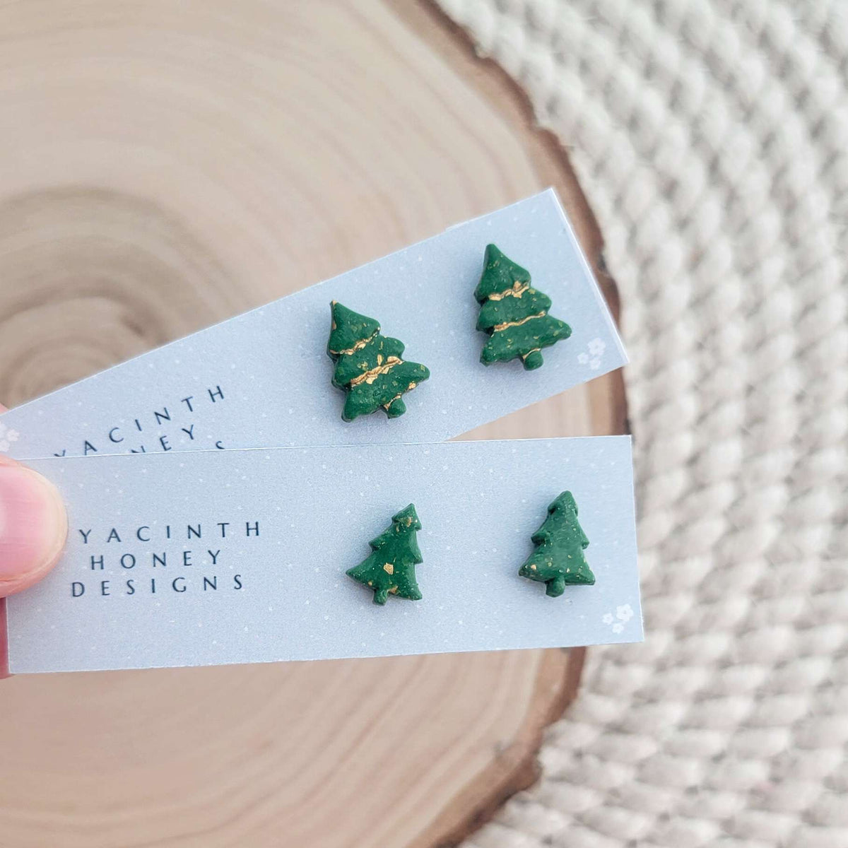 Tree With Gold Flakes Studs