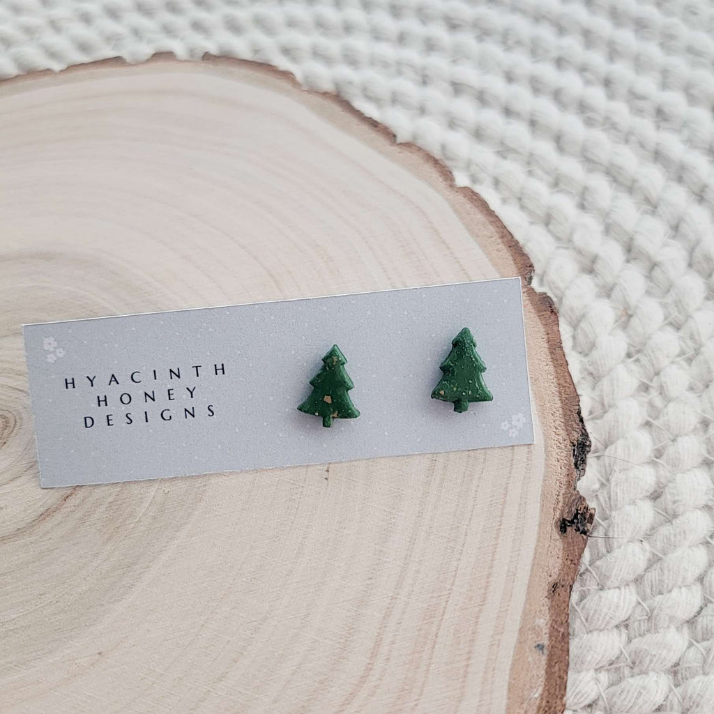 Tree With Gold Flakes Studs