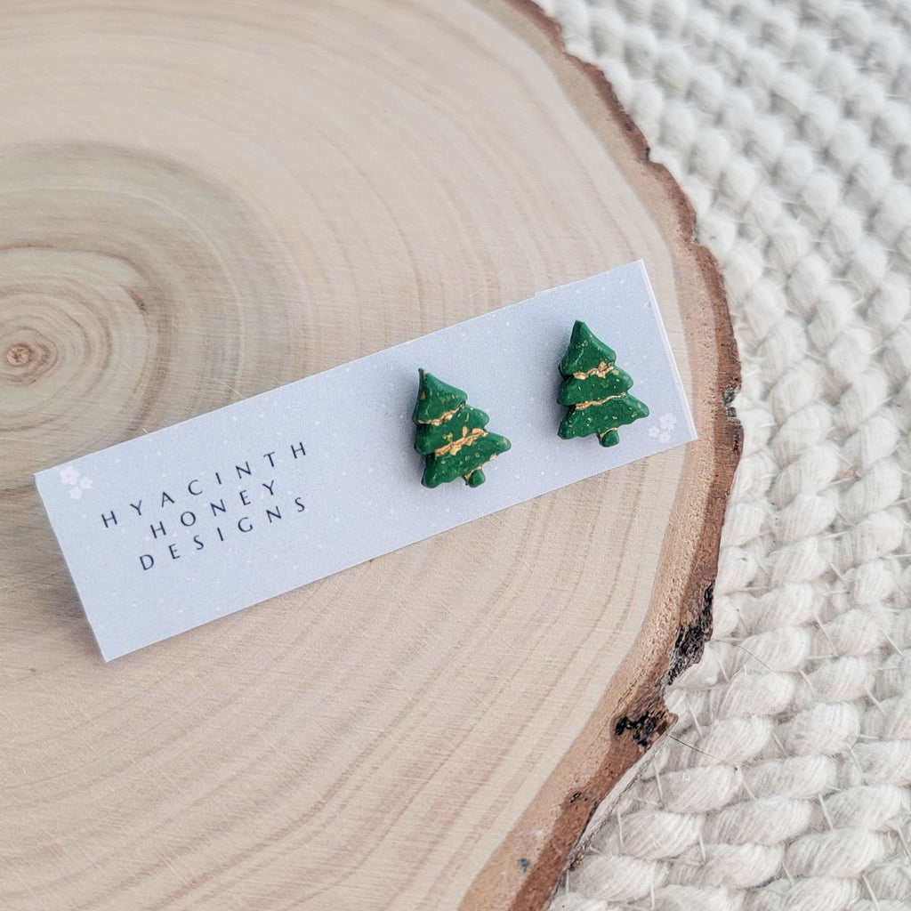 Tree With Gold Flakes Studs