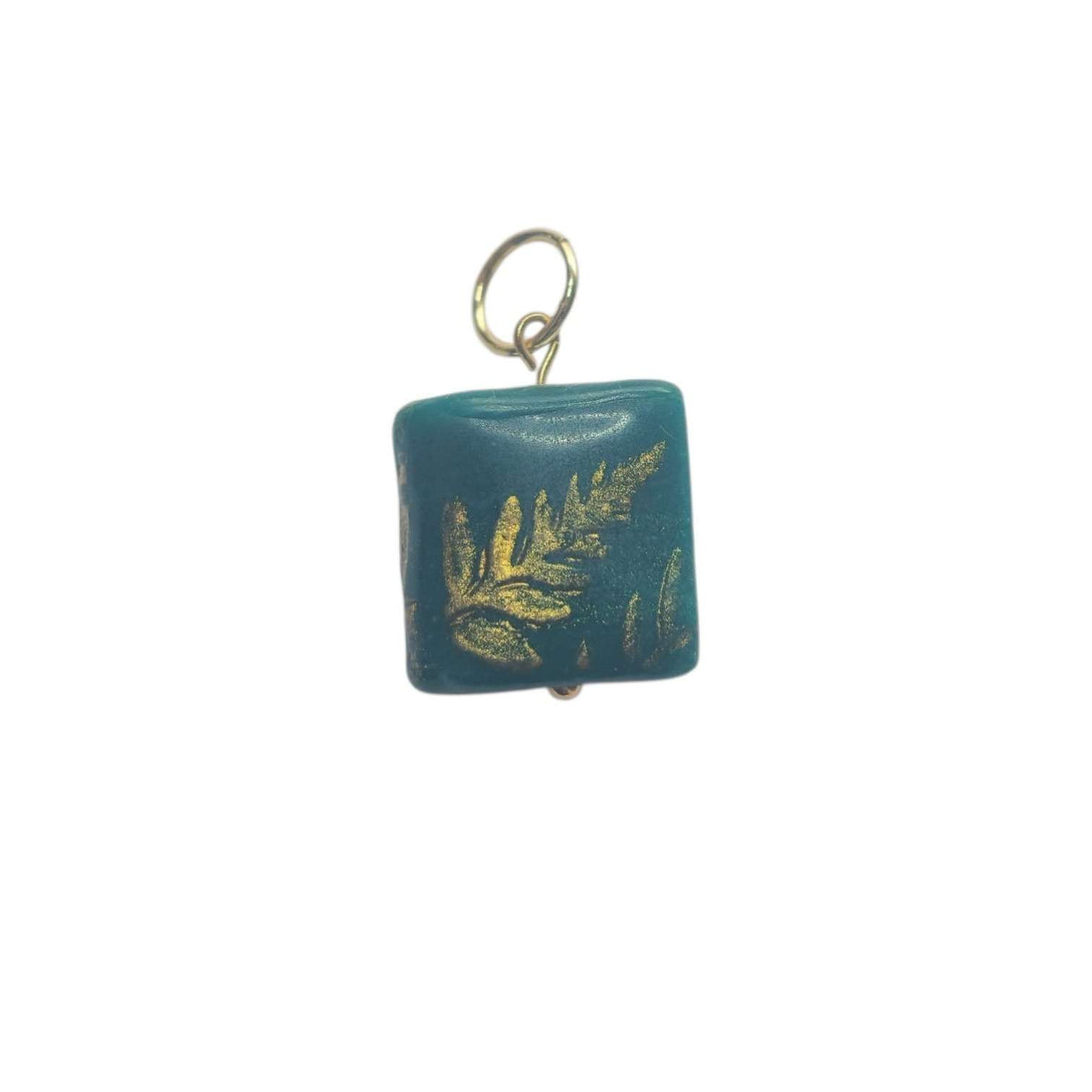 Fern Book Clay Charm - GREEN