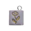 Rose Book Clay Charm - PURPLE