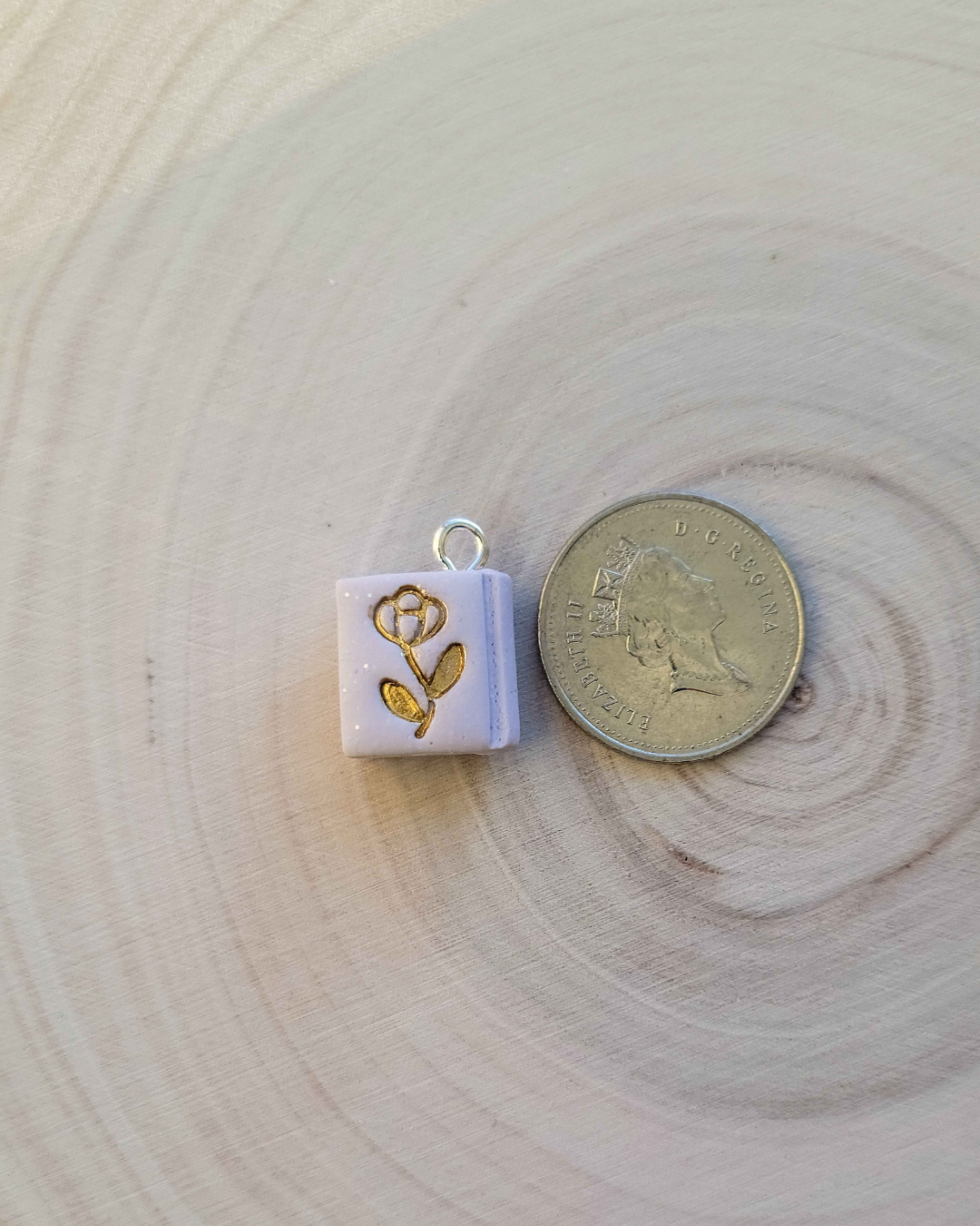 Rose Book Clay Charm