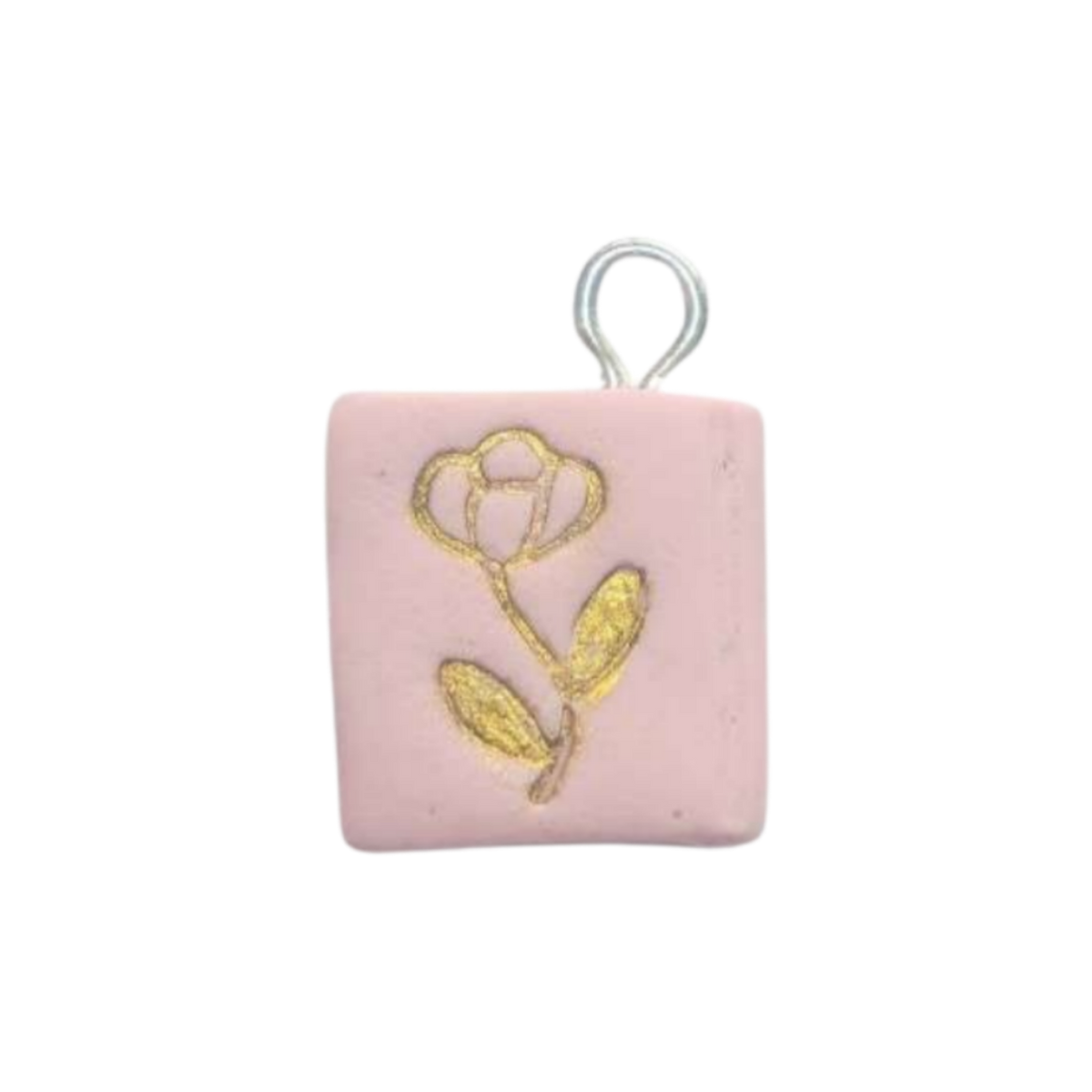 Rose Book Clay Charm - PINK