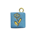 Rose Book Clay Charm - BLUE
