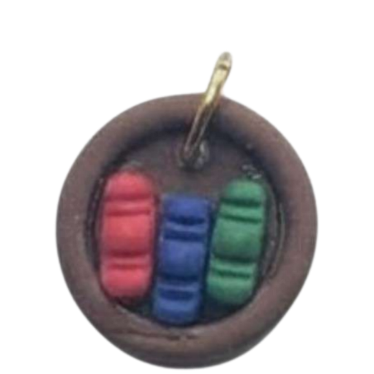 Small Round Book Shelf Clay Charm