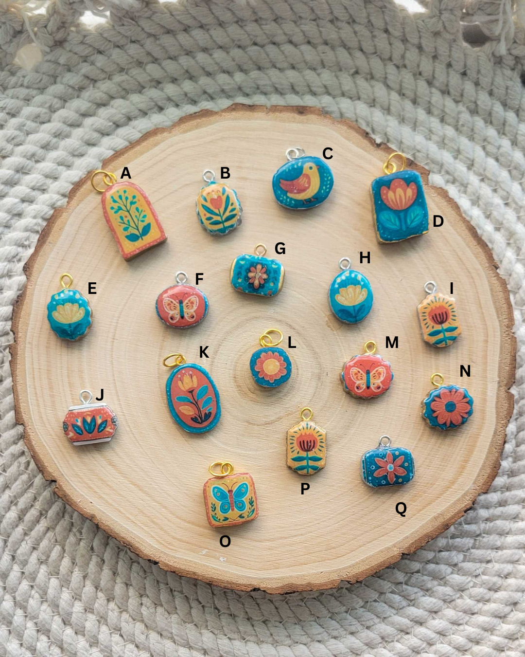 Teal Cottage Clay Charms