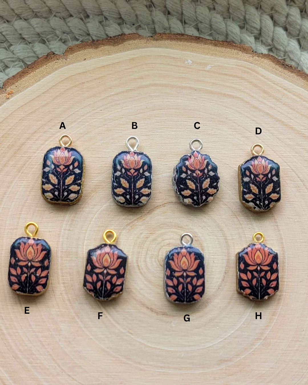 Dark Flower Clay Charm