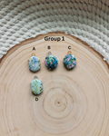 Green, Blue, Pink Floral Clay Charms