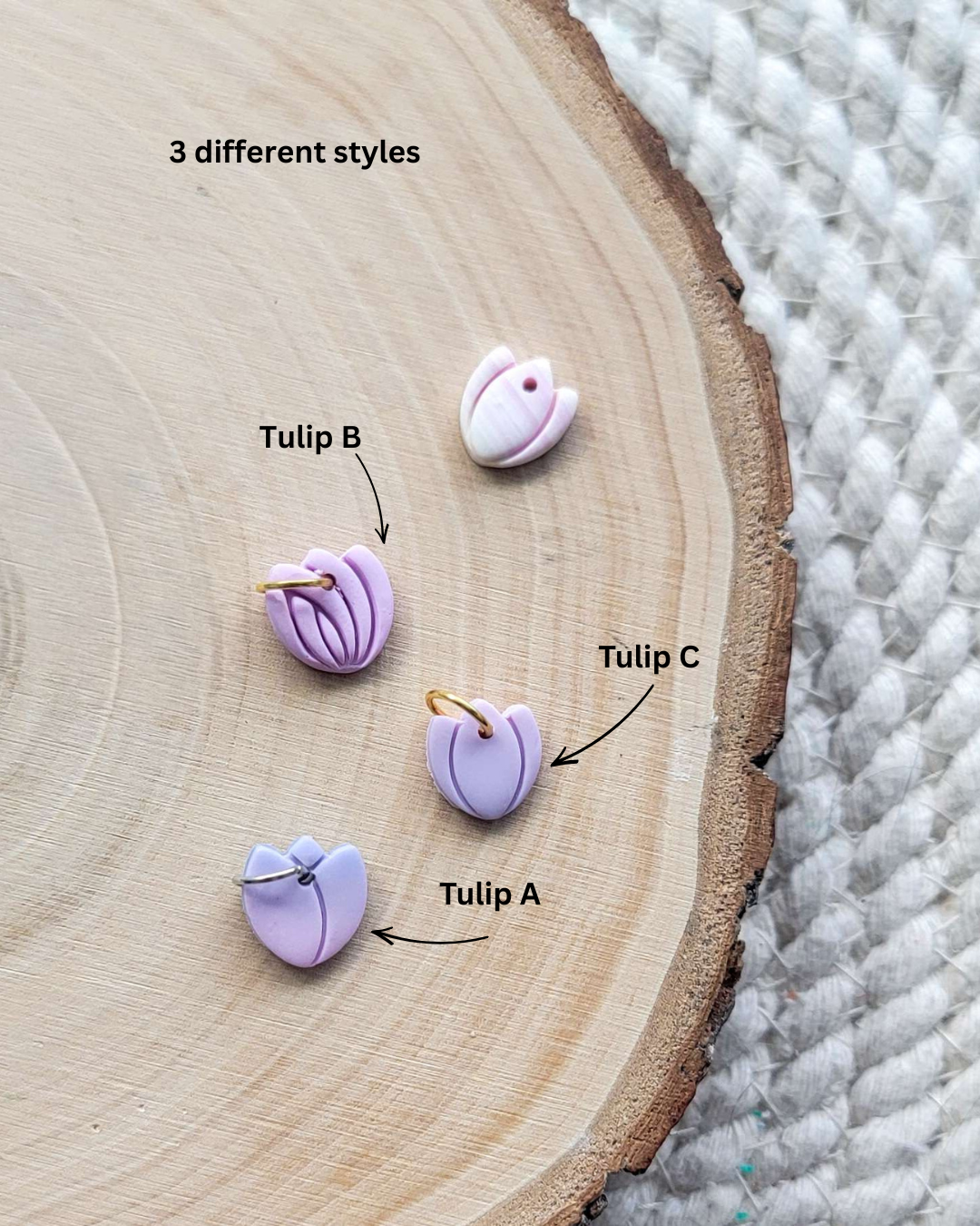 Small Tulip Clay Charm