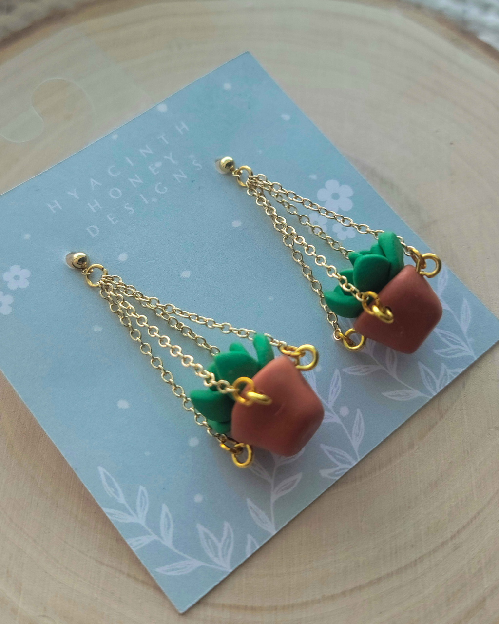 Hanging Potted Plant Earrings