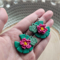 Lilypad and Frog Earrings
